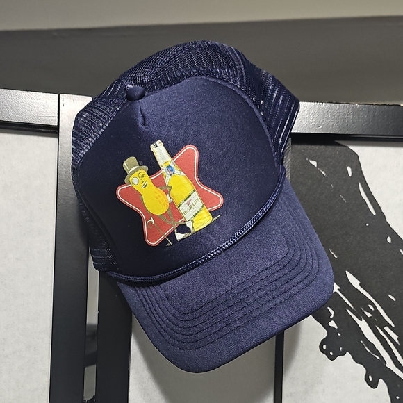 Planters x Miller High Life Navy Mesh Graphic Snapback Trucker Hat - Picture 1 of 5